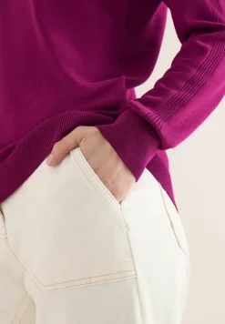 Langarm Pullover mit Rippdetail
