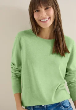 Langarm Pullover mit Rippdetail