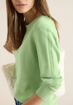 Langarm Pullover mit Rippdetail