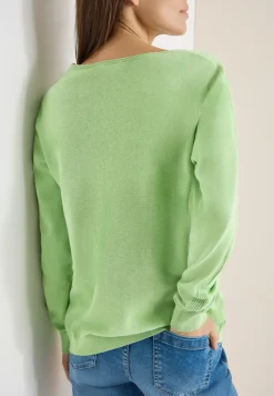 Langarm Pullover mit Rippdetail