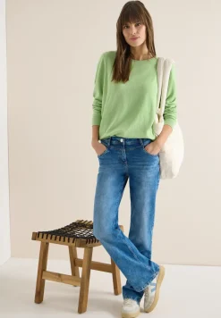 Langarm Pullover mit Rippdetail