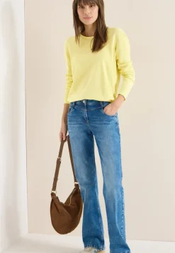 Langarm Pullover mit Rippdetail