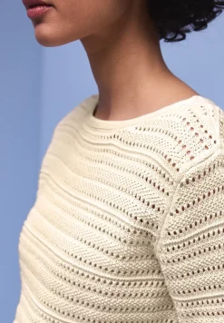 Langarm Pullover mit U-Boot-Ausschnitt