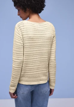 Langarm Pullover mit U-Boot-Ausschnitt