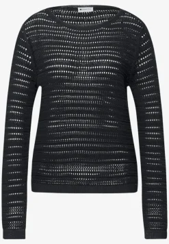 Langarm Pullover mit U-Boot-Ausschnitt