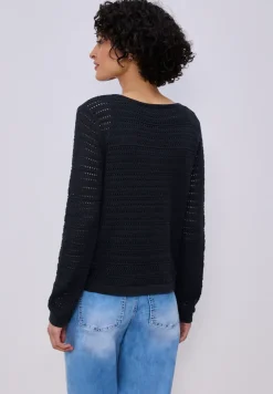 Langarm Pullover mit U-Boot-Ausschnitt