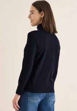 Langarmshirt in Rippstruktur