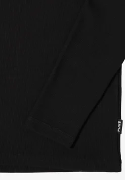 Langarmshirt in Rippstruktur