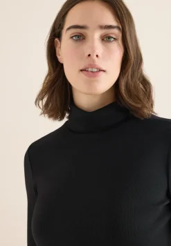 Langarmshirt in Rippstruktur