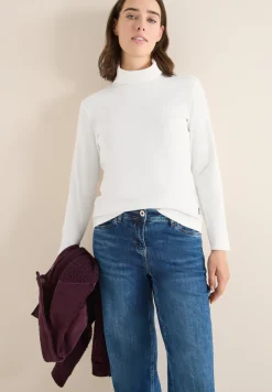 Langarmshirt in Rippstruktur