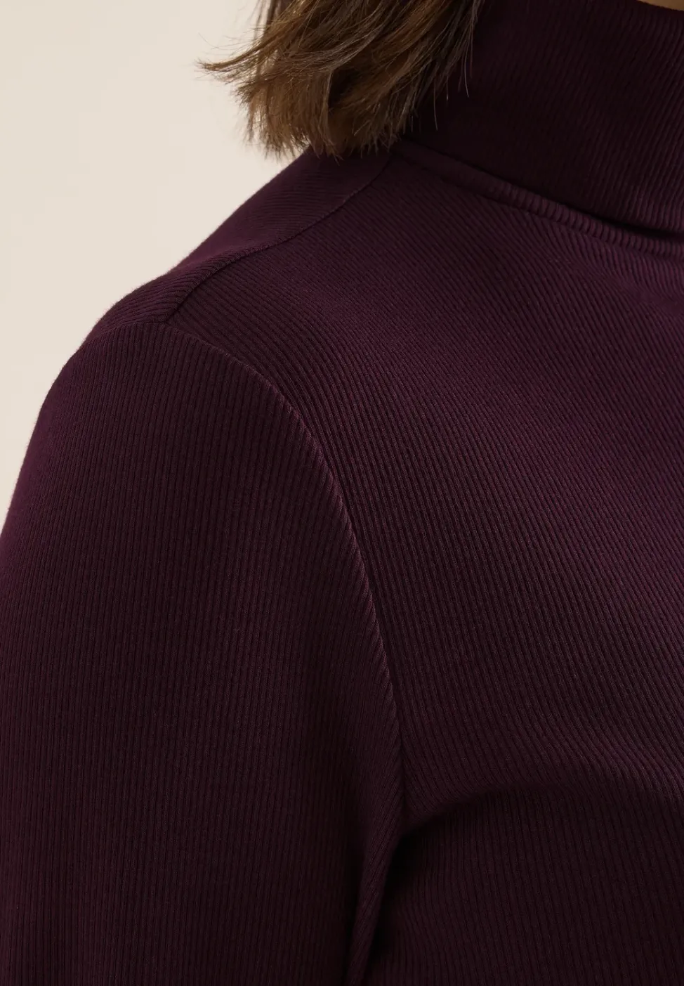 Langarmshirt in Rippstruktur