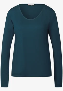 Langarmshirt in Unifarbe