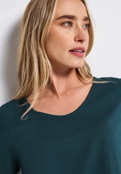 Langarmshirt in Unifarbe