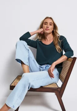 Langarmshirt in Unifarbe