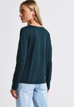 Langarmshirt in Unifarbe