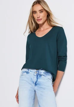 Langarmshirt in Unifarbe