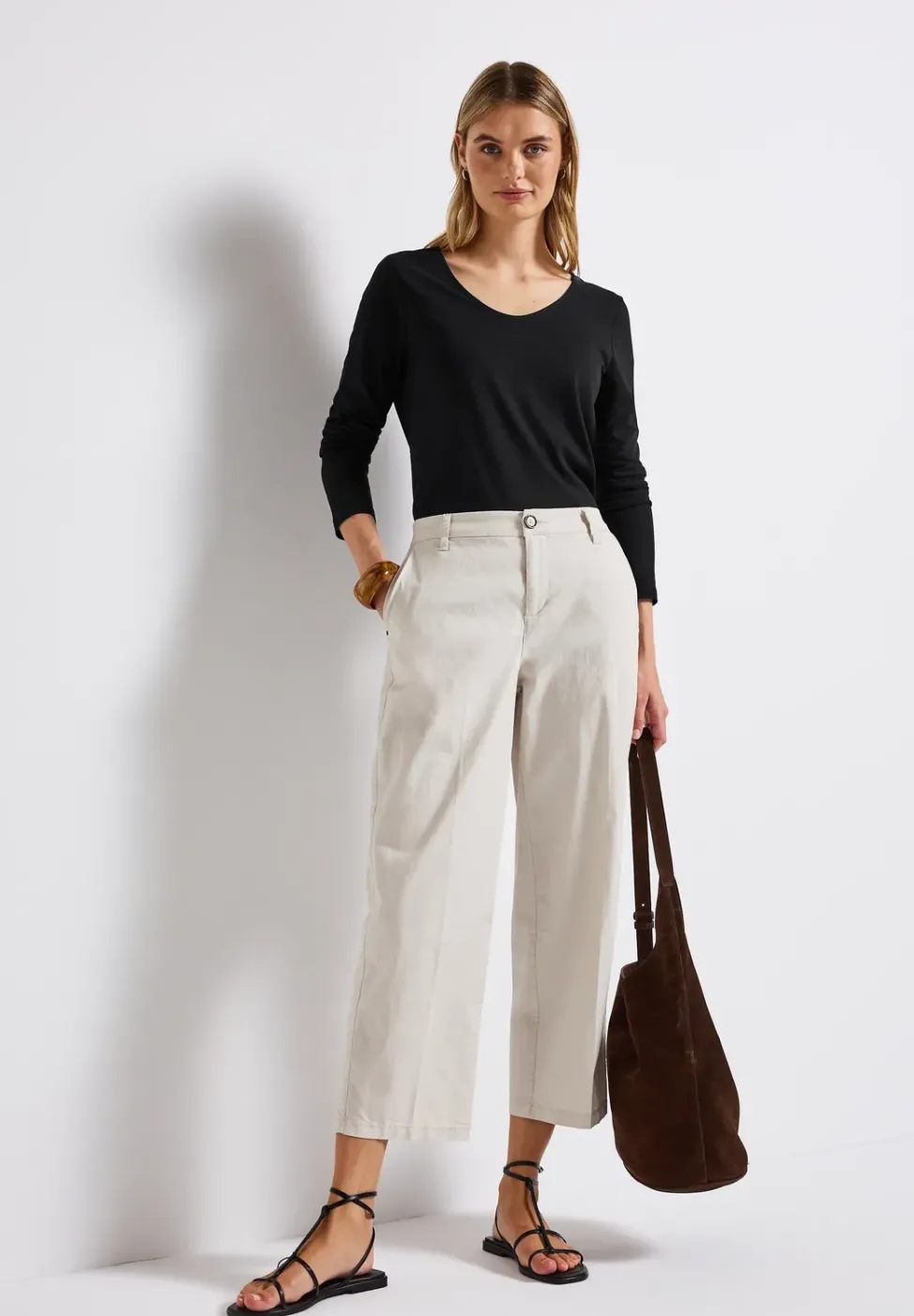 Langarmshirt in Unifarbe