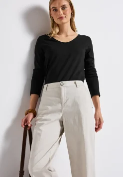 Langarmshirt in Unifarbe