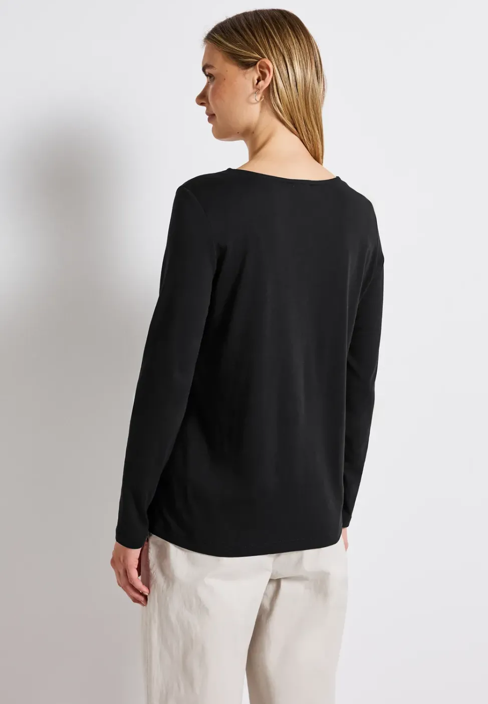 Langarmshirt in Unifarbe