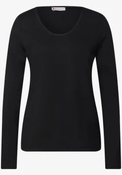 Langarmshirt in Unifarbe