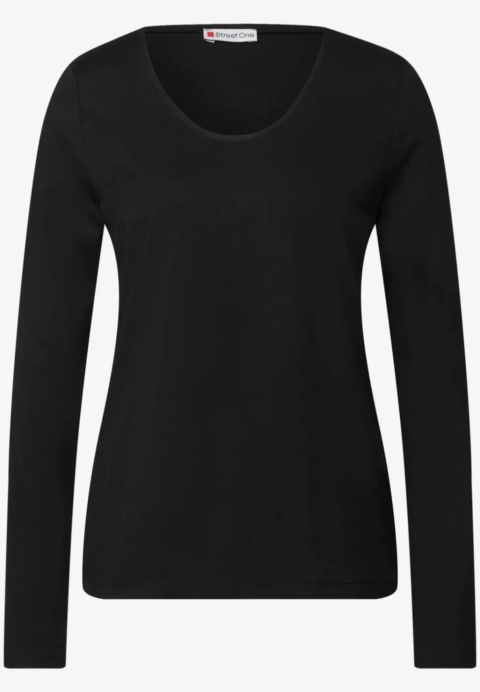 Langarmshirt in Unifarbe