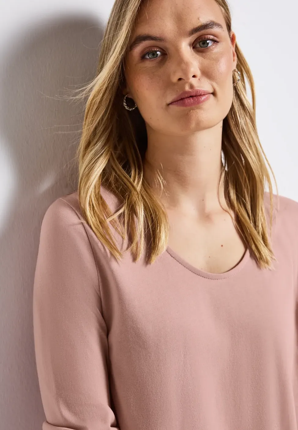 Langarmshirt in Unifarbe