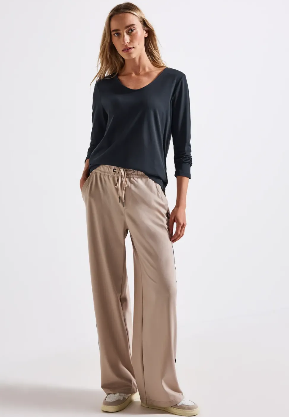 Langarmshirt in Unifarbe