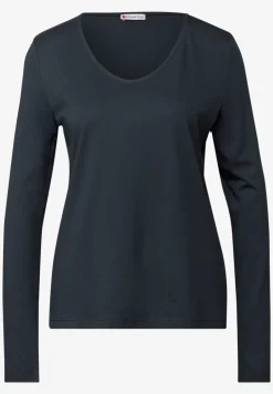 Langarmshirt in Unifarbe