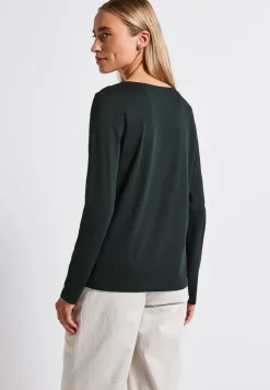 Langarmshirt in Unifarbe