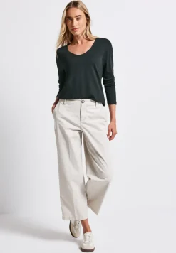 Langarmshirt in Unifarbe