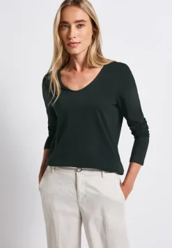 Langarmshirt in Unifarbe