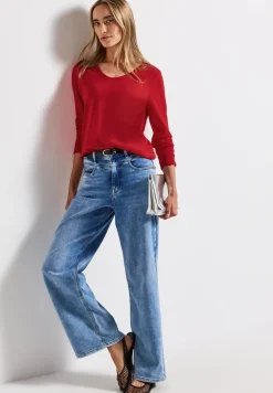 Langarmshirt in Unifarbe
