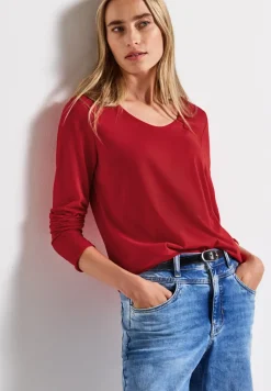 Langarmshirt in Unifarbe