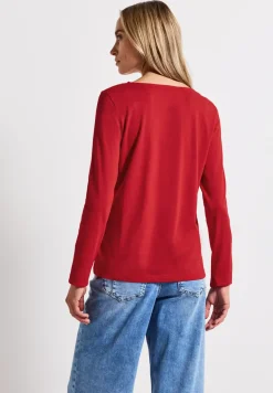 Langarmshirt in Unifarbe