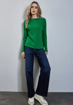 Langarmshirt mit Knopfdetail