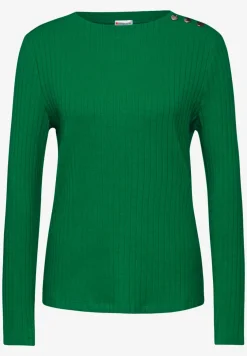 Langarmshirt mit Knopfdetail