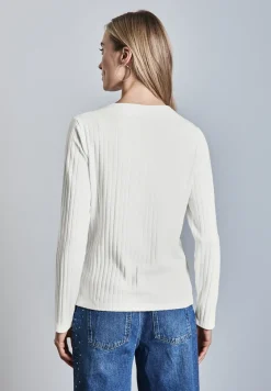 Langarmshirt mit Knopfdetail