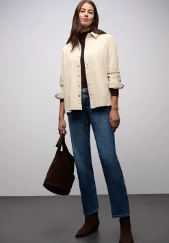 Lange Cord Hemdbluse