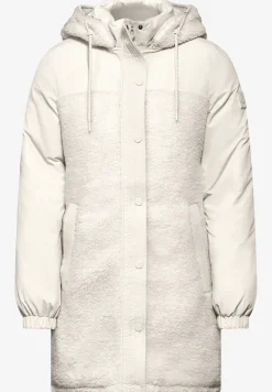 Lange Materialmix-Jacke