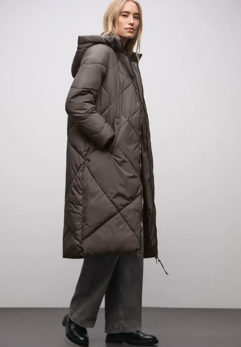 Lange Steppjacke