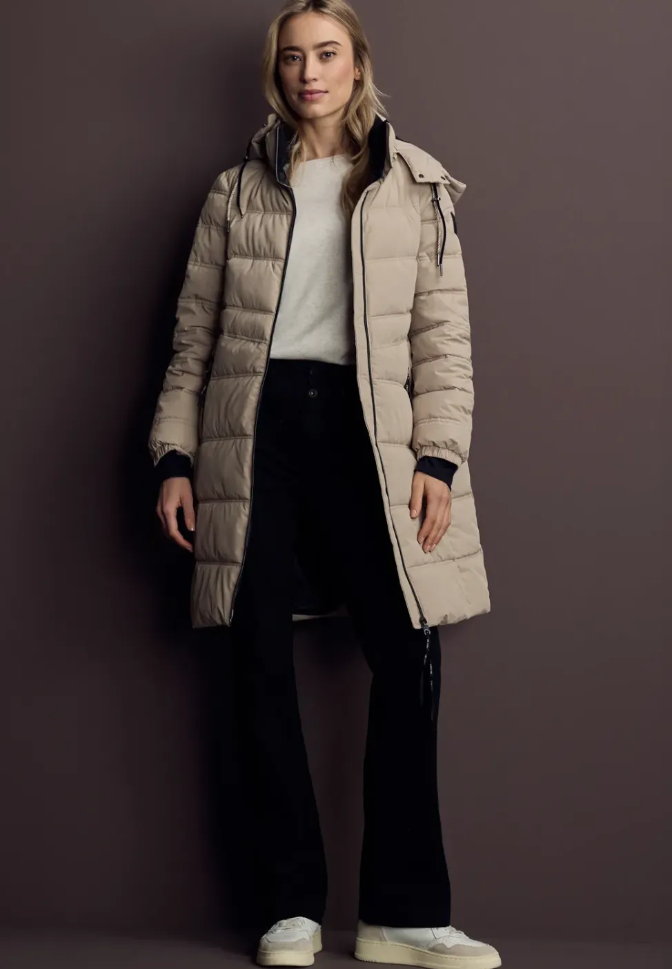 Lange Steppjacke