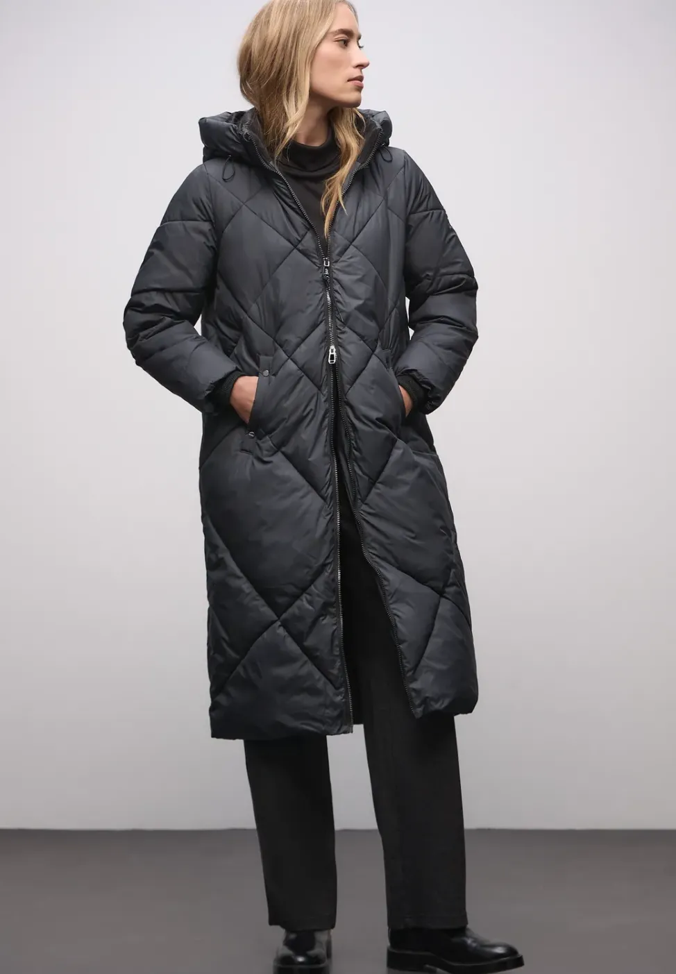 Lange Steppjacke