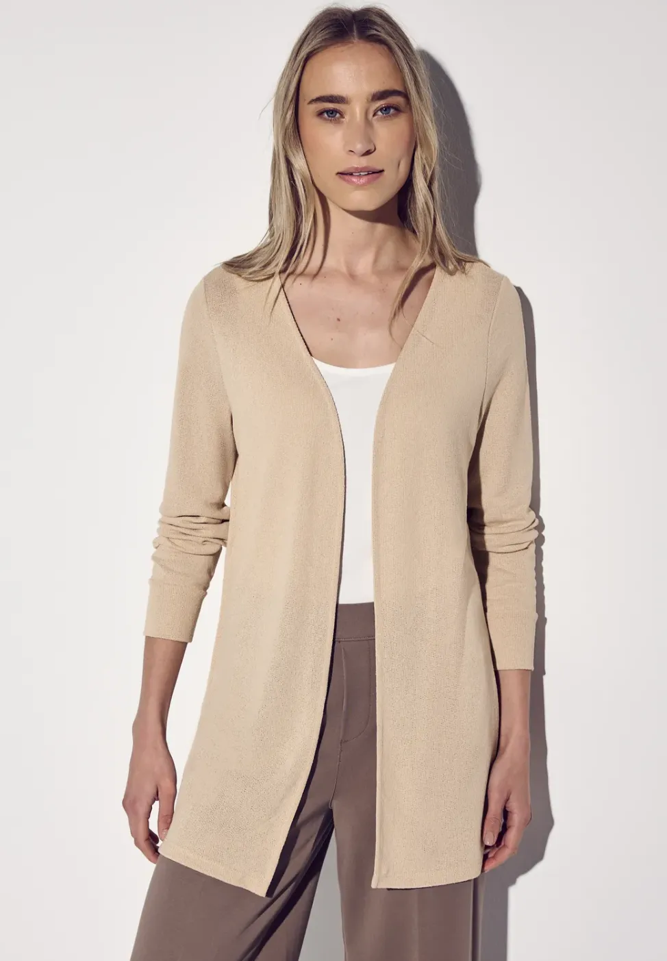 Lange Strick-Look Jacke