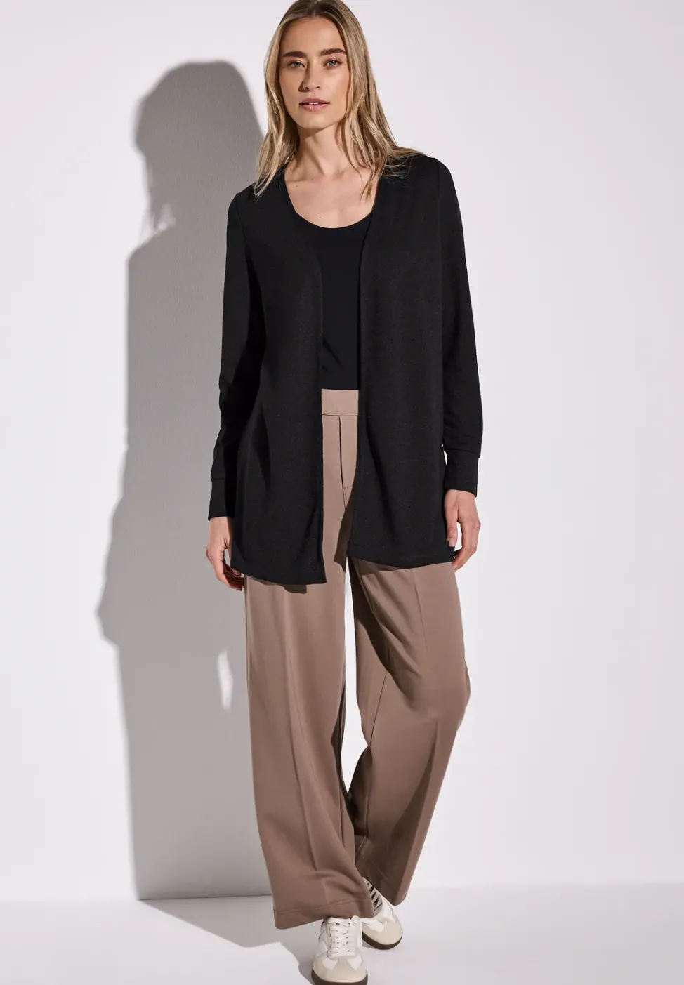 Lange Strick-Look Jacke