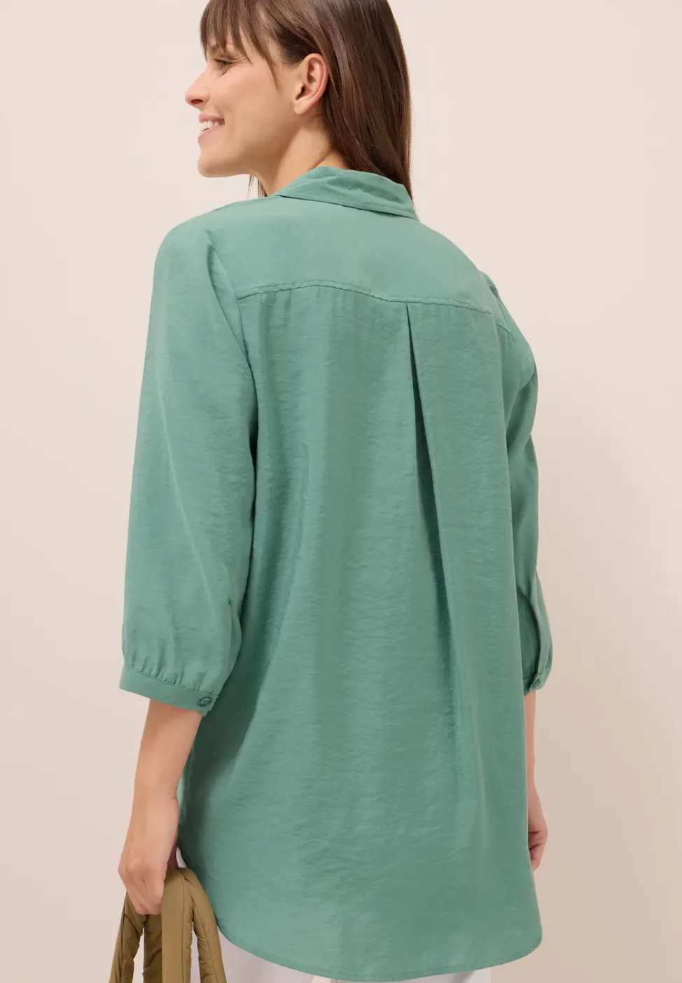 Lange Bluse in Unifarbe