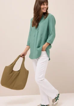 Lange Bluse in Unifarbe