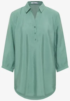 Lange Bluse in Unifarbe