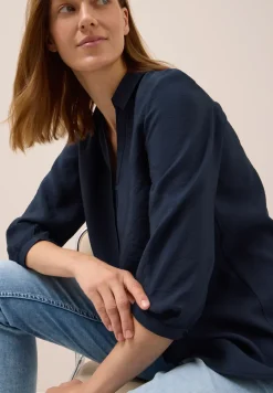 Lange Bluse in Unifarbe