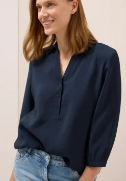 Lange Bluse in Unifarbe