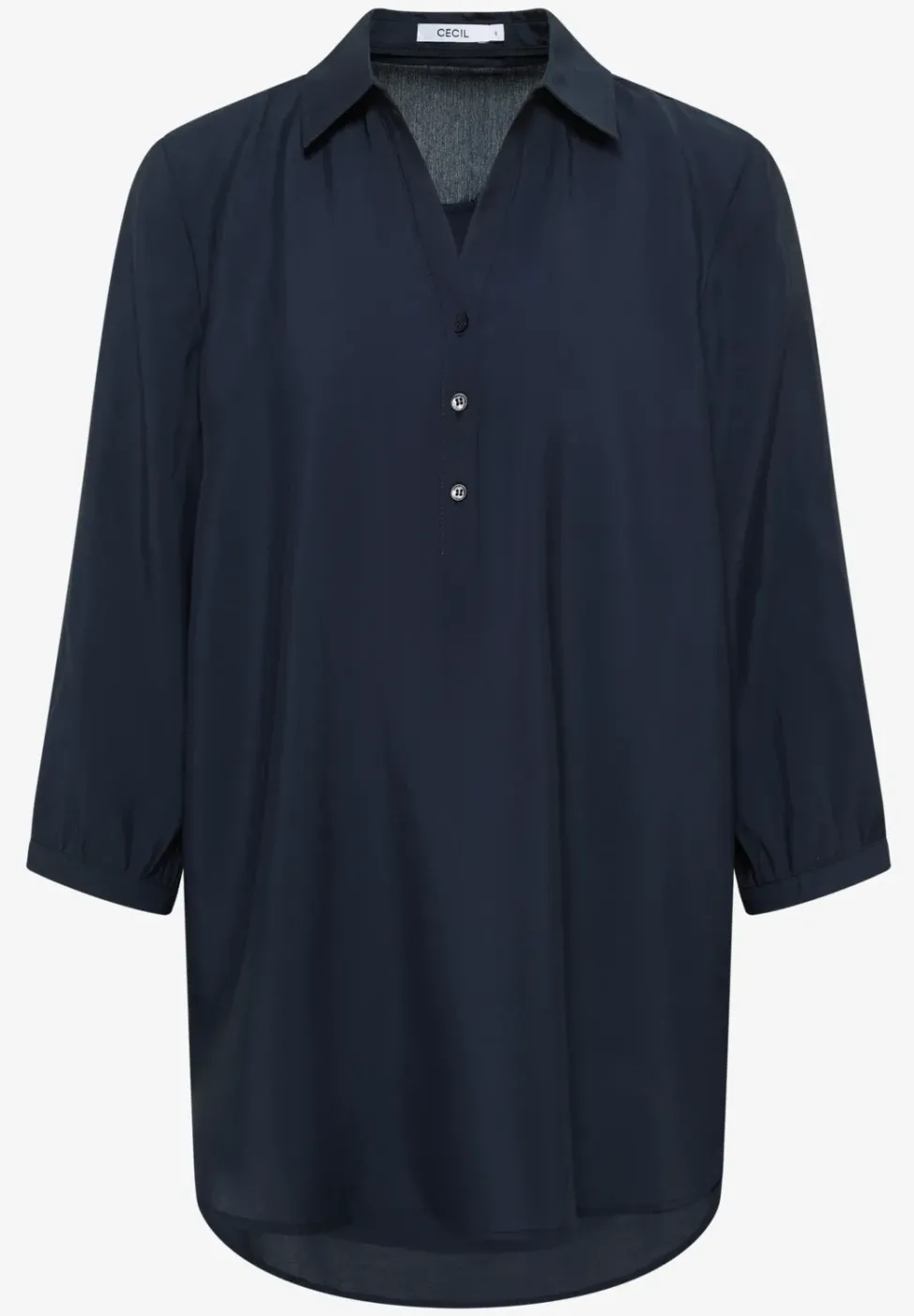 Lange Bluse in Unifarbe